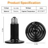 2Pcs Ceramic Heat Lamp 150W Infrared Reptile Heat Lamp No Light Emitting For Pet Brooder Incubator Reptile Lizard Turtle Snake Terrarium