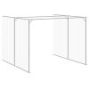 Dog House with Run Light Gray 84.3"x179.9"x71.3" Galvanized Steel