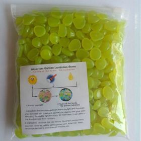 Colorful Pebbles For Fish Tank; Luminous Stone Artificial Fluorescent Stone For Vase Potted Plants (Color: Bright Yellow)