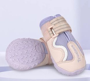 Pet dog walking shoes mesh breathable dog shoes (Color: Purple)